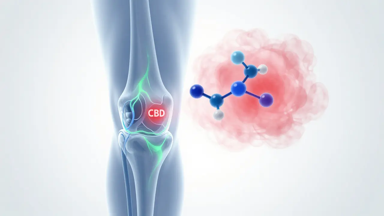 Ilustrace účinku CBD na zánět kloubů a endokanabinoidní systém