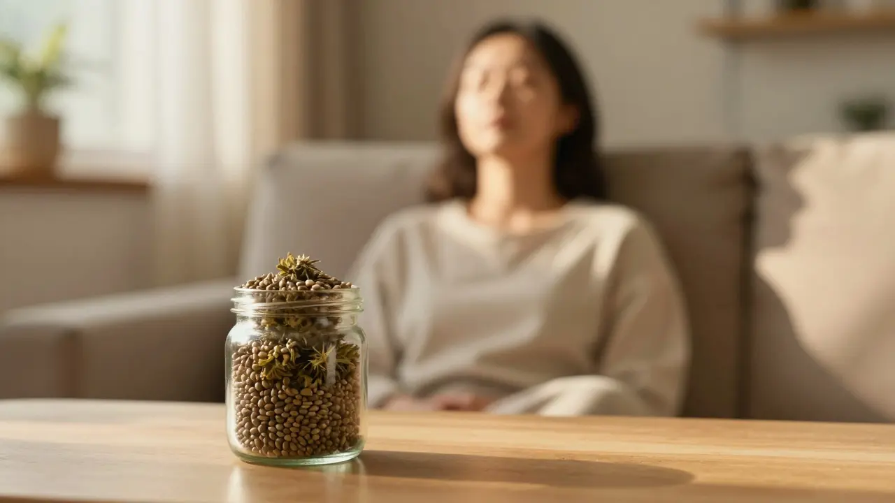 Osoba v relaxaci s přírodními ingrediencemi