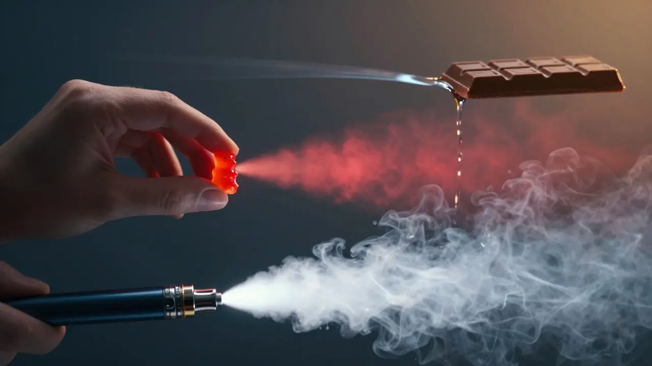 Konceptuální zobrazení rychlosti účinku podle způsobu užívání