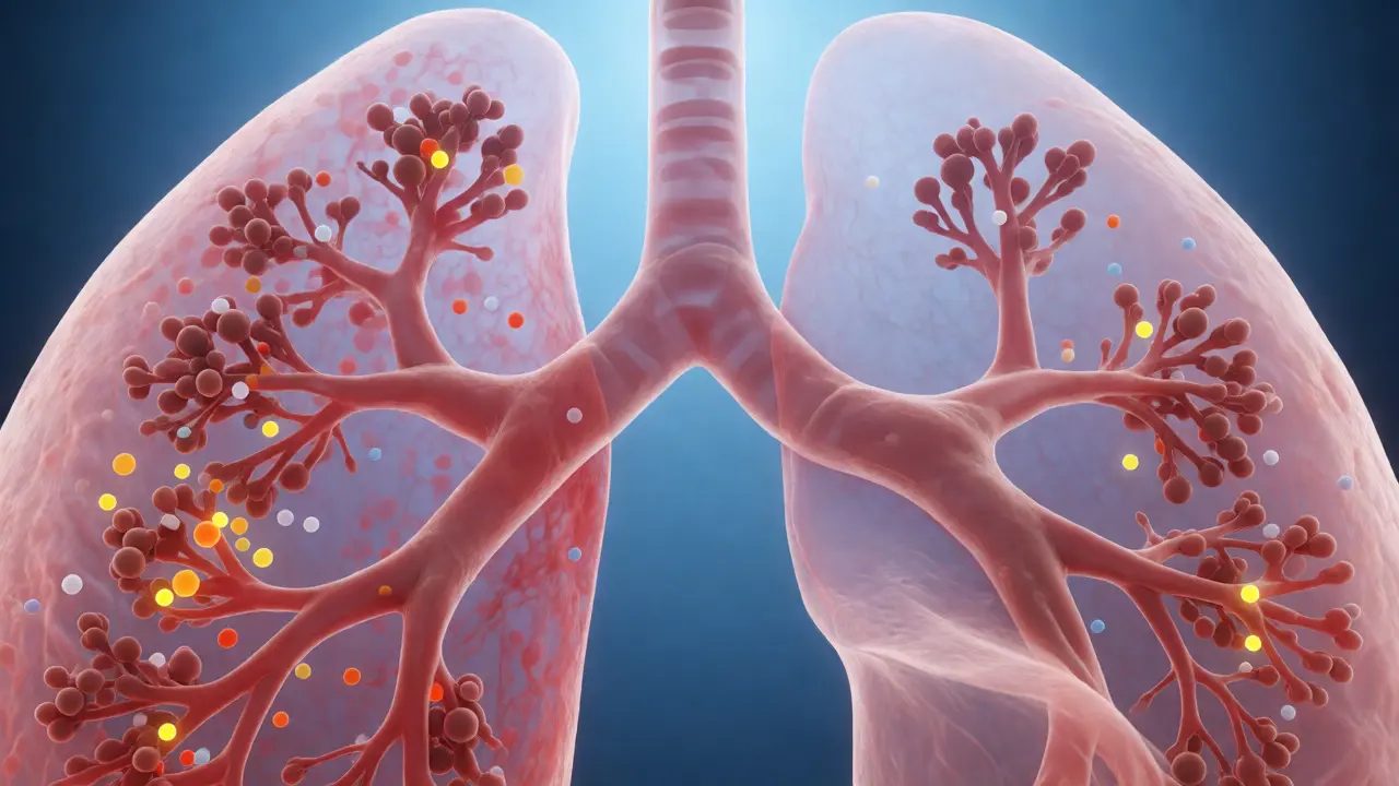 3D vizualizace plicních cest při inhalaci aerosolu z vapingů