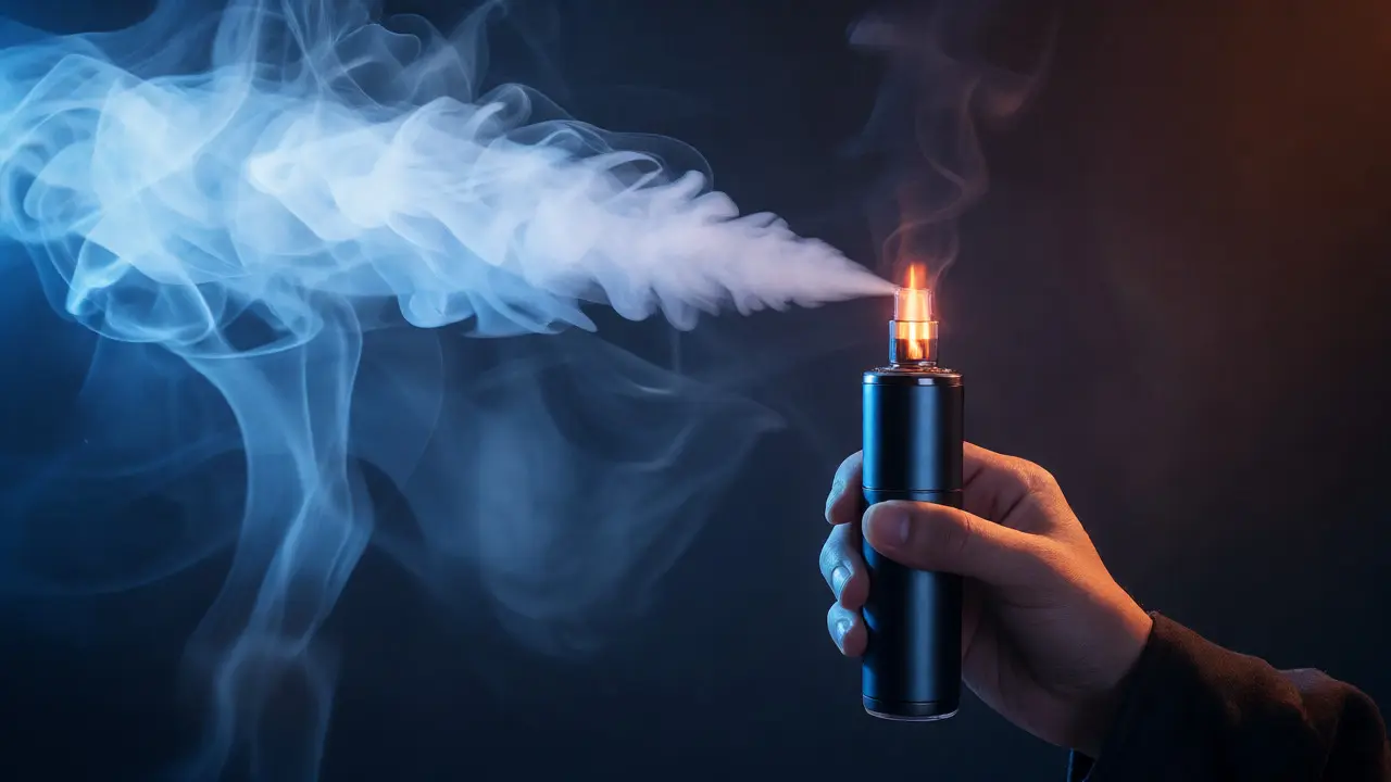 Vaporizér uvolňující jemnou bílou páru při nízké teplotě