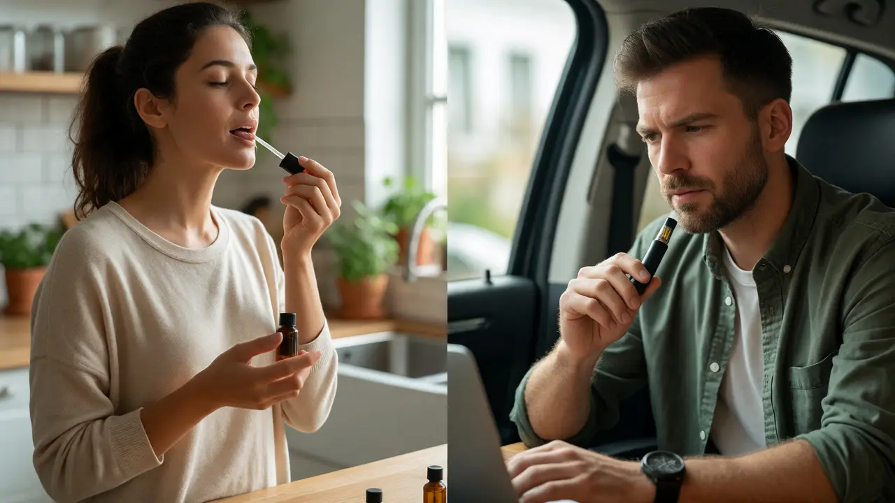 Porovnání užívání CBD oleje pod jazyk a vaporizování při úzkosti